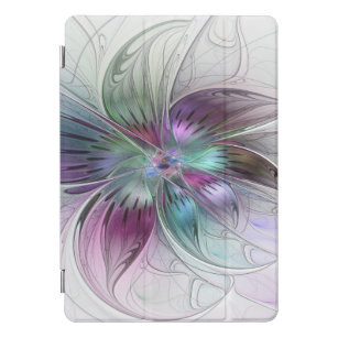 Cubierta Para iPad Pro Flor Abstracta Colorida Arte Fractal Floral Modern