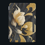 Cubierta De iPad Mini Floral elegante de color negro y oro | Monograma<br><div class="desc">El diseño presenta una impresión floral japonesa en negro y oro, con tu nombre o elección de personalización. Diseño monocromático a la moda. ¡El diseño es personalizable y adaptable a tu visión! Una gran idea de regalo para cualquier ocasión. Añada la redacción de su personalizado a este diseño utilizando los...</div>