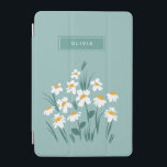Cubierta De iPad Mini Floral moderno margarita azul giratorio elegante<br><div class="desc">Floral moderno diseño de la cubierta para iPad de estilo elegante y elegante,  azul margarita.</div>