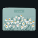 Cubierta De iPad Mini Floral moderno margarita azul giratorio elegante<br><div class="desc">Floral moderno diseño de la cubierta para iPad de estilo elegante y elegante,  azul margarita.</div>