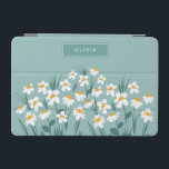 Cubierta De iPad Mini Floral moderno margarita azul giratorio elegante<br><div class="desc">Floral moderno diseño de la cubierta para iPad de estilo elegante y elegante,  azul margarita.</div>