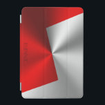 Cubierta De iPad Mini Fondo de aspecto metálico rojo y plateado<br><div class="desc">Fondo geométrico rojo y plateado,  aspecto metálico con fondo de personalizable.</div>