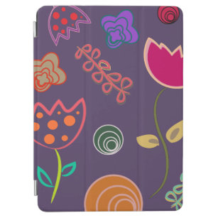 Cubierta De iPad Air Funky Tulip Pattern Purple