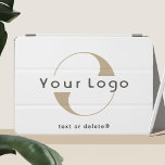 Cubierta De iPad Mini Logotipo comercial en Clean white, Professional Co<br><div class="desc">Logo del personalizado en la cubierta mínima limpia del iPAD. Añade tu logotipo y texto.</div>