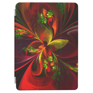 Cubierta De iPad Air Modern Red Green Floral Abstract Art Pattern #05