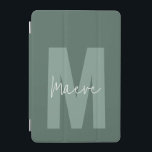 Cubierta De iPad Mini Moderna tipografía mínima monograma sage verde<br><div class="desc">Moderna tipografía mínima monograma sage verde y blanco elegante diseño único y personalizado de la cubierta para iPad.</div>