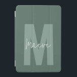 Cubierta De iPad Mini Moderna tipografía mínima monograma sage verde<br><div class="desc">Moderna tipografía mínima monograma sage verde y blanco elegante diseño único y personalizado de la cubierta para iPad.</div>
