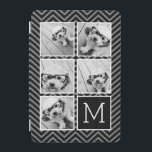 Cubierta De iPad Mini Monograma de Collage de fotos Black White Instagra<br><div class="desc">El fondo incluye un patrón de cheurón opcional: utilice cinco fotos cuadradas para crear un regalo único y personal. O puedes mantener al cachorro hipster y hacer un keepsake de moda. Si necesita ajustar las imágenes,  haga clic en la herramienta personalizar para realizar cambios.</div>