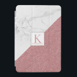 Cubierta De iPad Mini Monograma de Purpurina de oro de Rosa Rubor Girly<br><div class="desc">Portada de Monograma del Rosa de oro de Marble Girly Rubor con purpurina de imitación de oro rosa y espacio para su monograma y nombre personalizado. Fácil de personalizar con texto, fuentes y colores. Creado por el diseñador Zazzle pro BK Thompson © exclusivamente para Cedar y String; por favor contáctenos...</div>