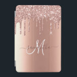 Cubierta De iPad Mini Monograma de Purpurina Metalizado de oro con nombr<br><div class="desc">El diseño es una foto y los fundas no están hechos con purpurinas, secuencias, metales o bosques reales. Este diseño también está disponible en otros modelos. También puede transferir este diseño a otro producto. No se utilizó ningún purpurina real para fabricar este producto. Este diseño puede ser personalizado en el...</div>