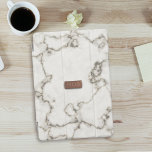 Cubierta De iPad Mini Monograma Faux Rosa de oro de mármol moderno<br><div class="desc">Una textura clásica de mármol falso con un falso monograma de oro rosa. ¡Falso y fabuloso! ¡Solo agrega tus iniciales!</div>