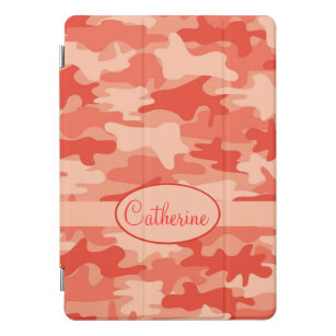 Cubierta Para iPad Pro Naranja Camo Camouflage Nombre personalizado