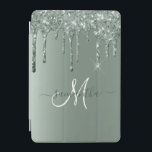 Cubierta De iPad Mini Nombre manuscrito Purpurina Metalizado verde oscur<br><div class="desc">El diseño es una foto y los fundas no están hechos con purpurinas, secuencias, metales o bosques reales. Este diseño también está disponible en otros modelos. También puede transferir este diseño a otro producto. No se utilizó ningún purpurina real para fabricar este producto. Este diseño puede ser personalizado en el...</div>
