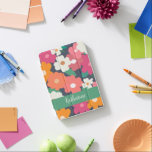 Cubierta De iPad Mini Nombre personalizado del patrón floral retro color<br><div class="desc">Nombre personalizado de las flores retro de color</div>