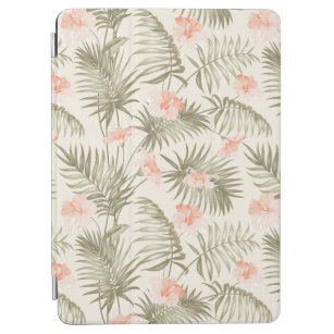 Cubierta De iPad Air Patrón de árbol de palmas hisbiscus tropical