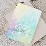 Cubierta De iPad Mini Patrón de Bonito colorido del Purpurina holográfic<br><div class="desc">Personalice fácilmente este fondo holográfico de color bonito purpurina pastel con su monograma y/o nombre personalizado.</div>
