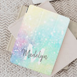 Cubierta De iPad Mini Patrón de Bonito colorido del Purpurina holográfic<br><div class="desc">Personalice fácilmente este fondo holográfico de color bonito purpurina pastel con su monograma y/o nombre personalizado.</div>