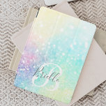 Cubierta De iPad Mini Patrón de Bonito colorido del Purpurina holográfic<br><div class="desc">Personalice fácilmente este fondo holográfico de color bonito purpurina pastel con su monograma y/o nombre personalizado.</div>