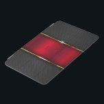 Cubierta De iPad Mini Tacto metálico negro y rojo del oro<br><div class="desc">Grandes rayas metálicas negras y rojas. Acentos dorados y monograma opcional.</div>