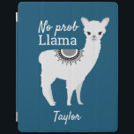 Cubierta De iPad Moderno lindo NO Prob Llama con nombre azul<br><div class="desc">Modern Cute NO Prob Llama con el nombre Blue iPad Smart Cover Añadir un toque de diversión y personalidad a tu iPad con nuestra moderna Cute NO Prob Llama con el nombre Blue iPad Smart Cover. Con un ilustracion de llama lúdico y la frase humorística "NO prob Llama" sobre un...</div>