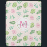 Cubierta De iPad Monograma floral de Moda moderna<br><div class="desc">Cubierta inteligente para iPad monograma floral de Moda moderna</div>