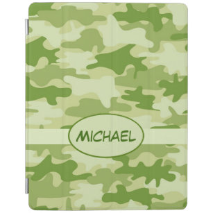 Cubierta De iPad Olive Green Camo Camouflage Name Personalize Poker