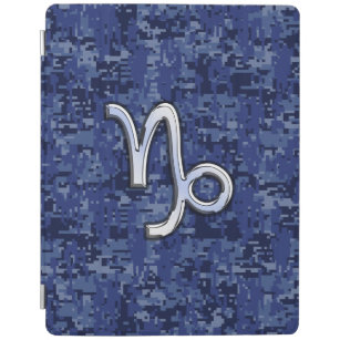Cubierta De iPad Símbolo zodiaco de Capricornio sobre camo digital 