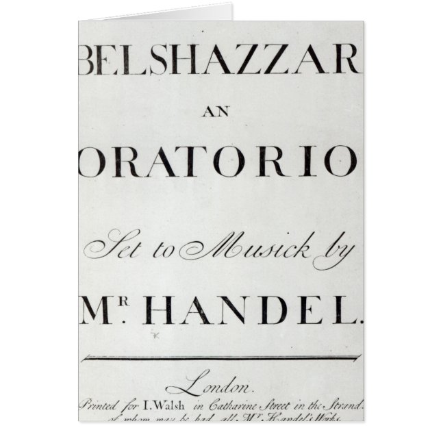Cubierta de la cuenta para el Belshazzar por (Frente)