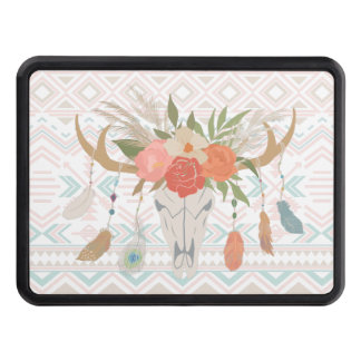 Cubierta de la garganta del cráneo Boho Floral Cow