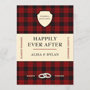 CUBIERTA DE LIBROS DE TARTÁN ESCOCIA  INVITACIÓN D