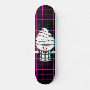 Cubierta de monopatín de cono de helado retro vint
