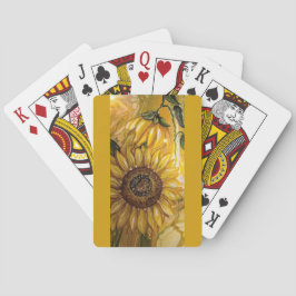 Cubierta de pintura con girasol para jugar cartas