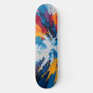 Cubierta de skateboard abstracta explosiva - Color
