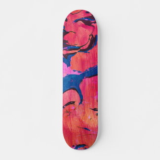 Cubierta de skateboard abstracto Ebru azul rojo Va