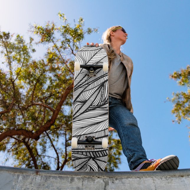 Cubierta de skateboard Color-Your-Own Black + Whit (Exterior 1)