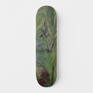 Cubierta de skateboard con abstracto verde profund