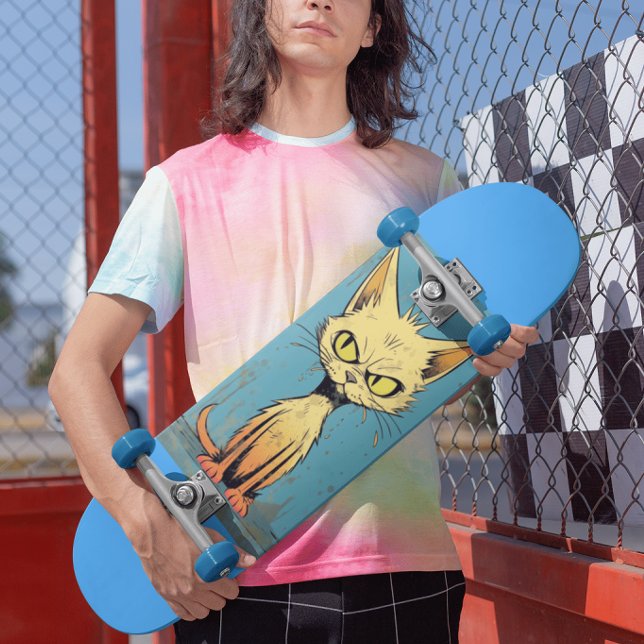 Cubierta de skateboard divertida de arte de gatos (Subido por el creador)