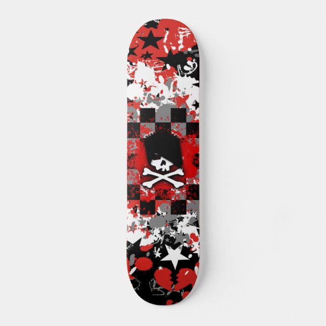 Cubierta de Skateboard Emo Skull (Anverso)