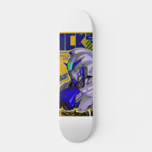 cubierta de skateboard inspirada en gundam