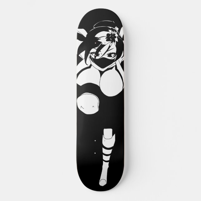Cubierta de skateboard Ninja Anime Chica (Anverso)