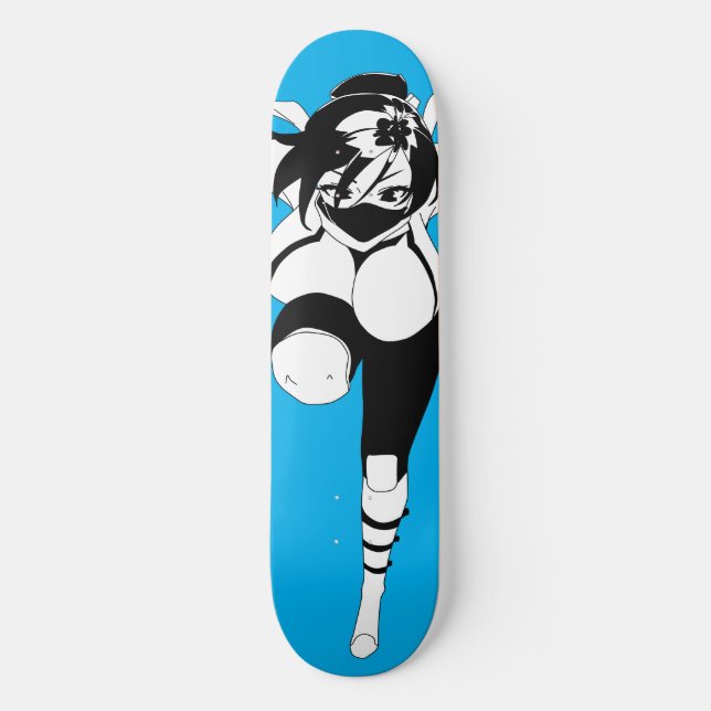 Cubierta de skateboard Ninja Anime Chica (Anverso)