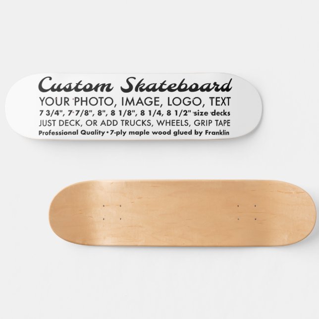 Cubierta de skateboard personalizada de 8,5" para  (Horz)