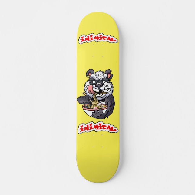Cubierta de skateboard Ramen Panda Inimical (Anverso )
