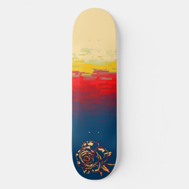 Cubierta de skateboard Rosa abstracta (Anverso)