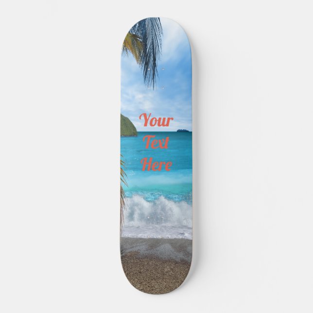 Cubierta de skateboard temática de playa personali (Anverso)