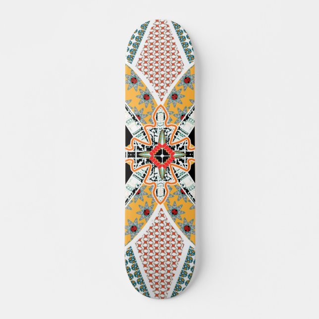 Cubierta de skateboard Trendy Black Red Yellow Tri (Anverso )