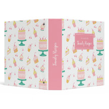Cubierta de tarta rosada preppy Binder