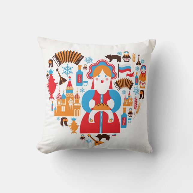 Cubierta del cojín de la muñeca rusa Matryoshka (Anverso)