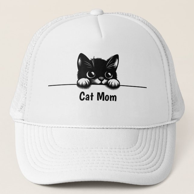 Cubierta del Gorra de diseño del gato de Peeking C (Anverso)
