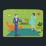 Cubierta del iPad moderno de los pares de los<br><div class="desc">Esta cubierta del iPad moderno de los pares de los mediados de siglo mini parece una escena fuera de una comedia romántica. El estilo de los años 60, características del diseño minimalistas del arte un par atractivo del dibujo animado que disfruta de una igualación romántica en casa. El cuarto sofisticado...</div>